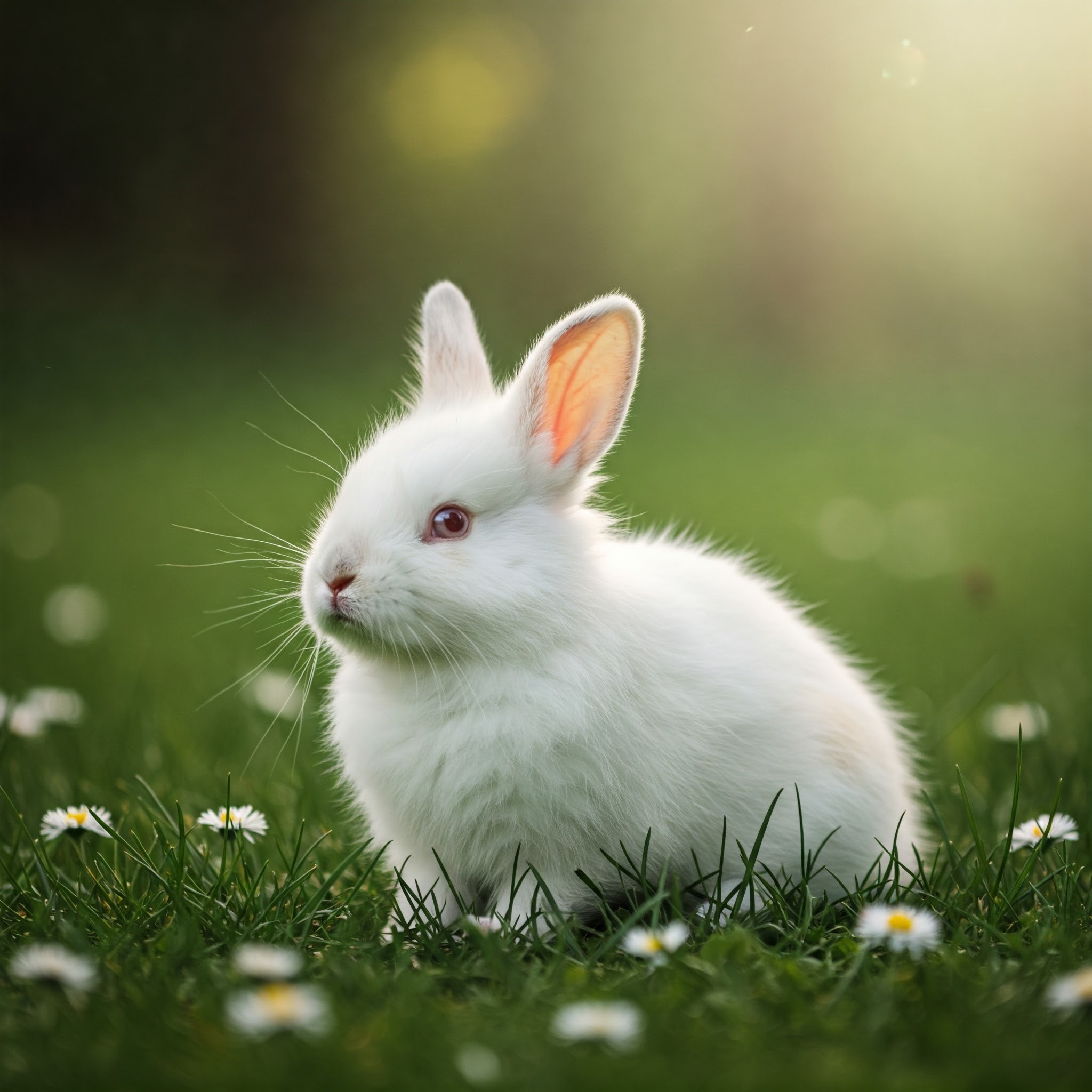 photo of White Rabbit Amongst Daisies